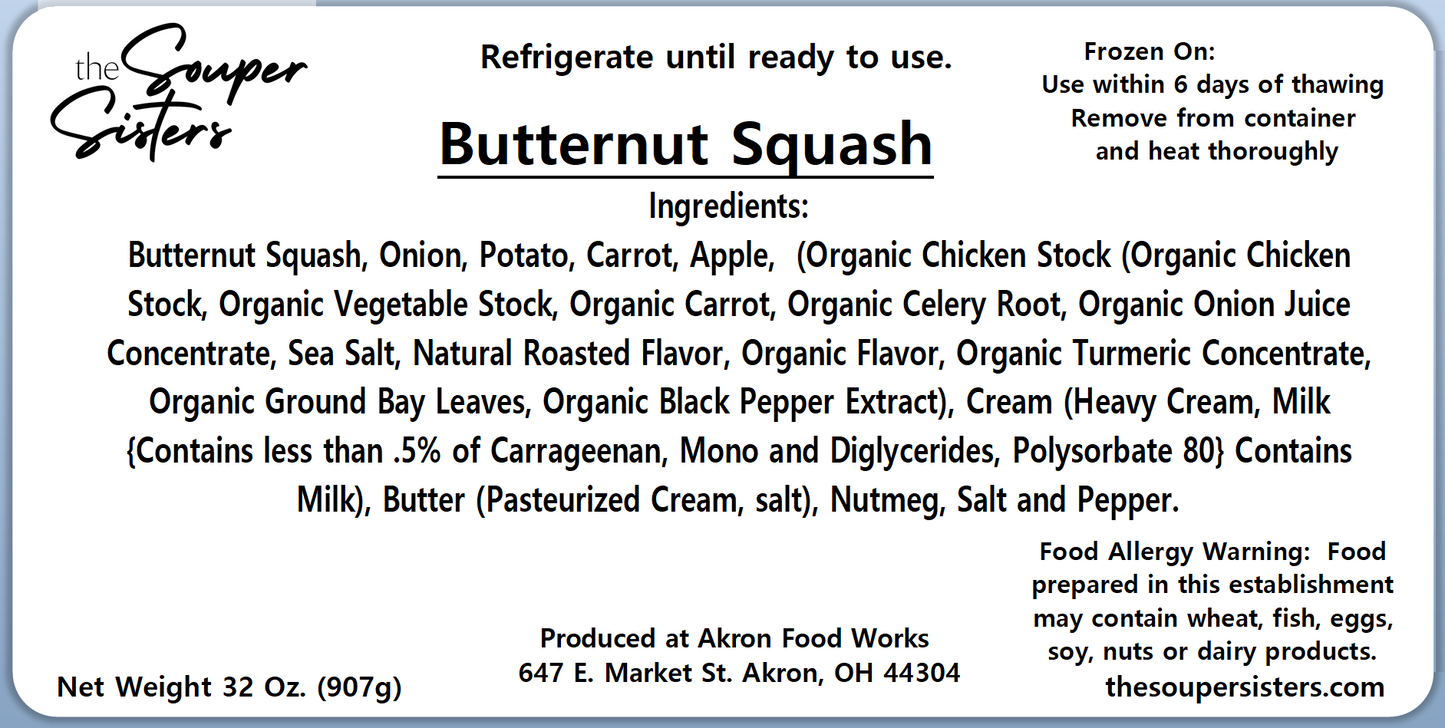 Butternut Squash Soup (32 oz.)