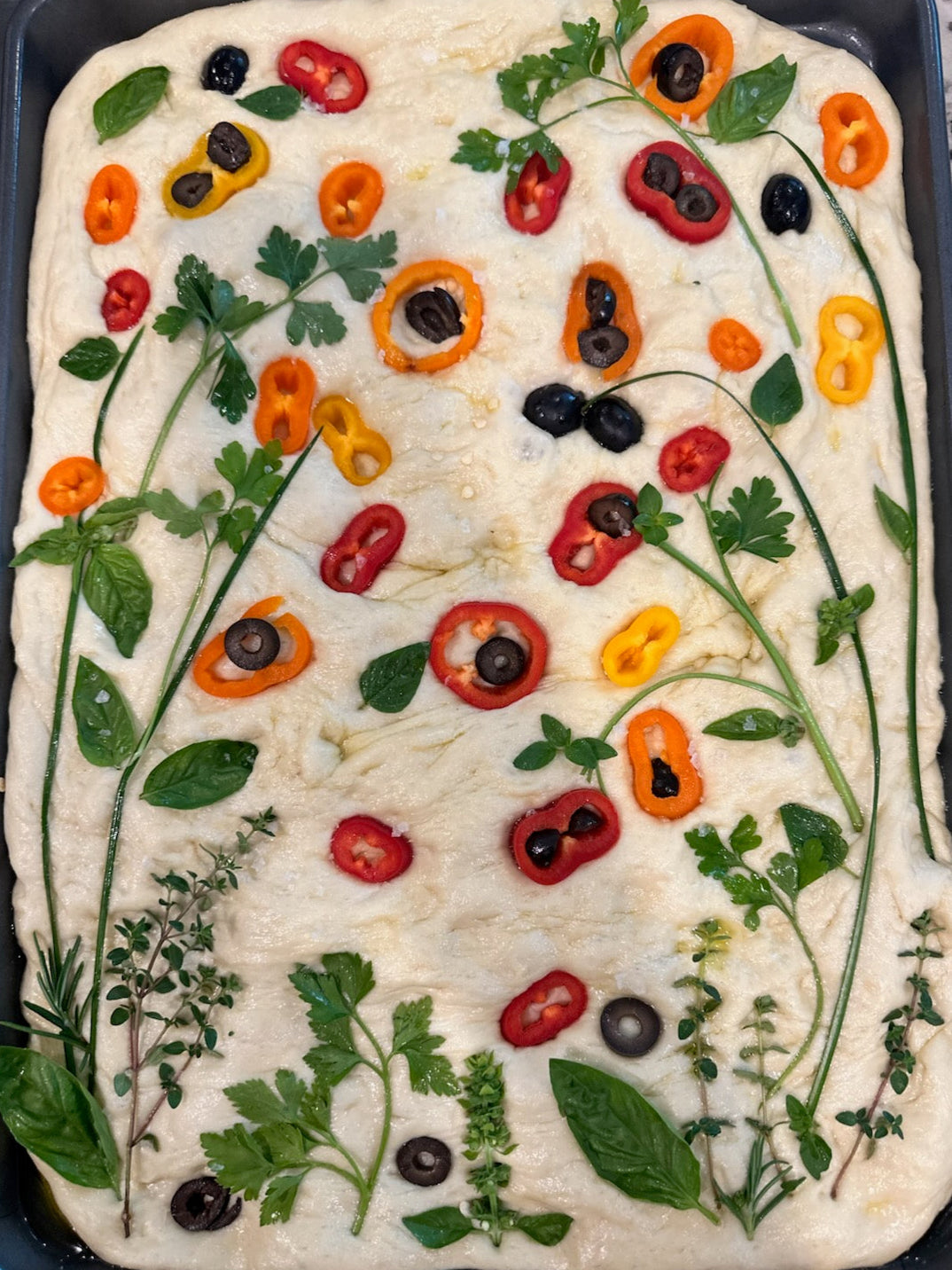 Focaccia Bread - Decorated Tray
