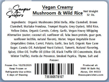 Vegan Creamy Mushroom and Wild Rice (32 oz.)